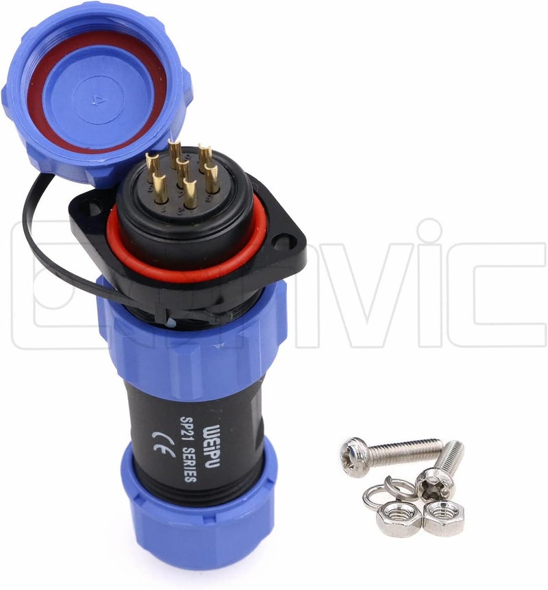 Eonvic Weipu SP21 2-12 Pin Male Plug Female Socket Flange Waterproof IP68 Connector Cable Industrial Circular Solar Electrical Connector (7Pin) - Image 5